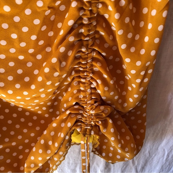 Tularosa Huntington polka dot dress in mustard size M - Picture 5 of 9